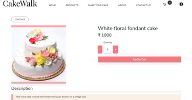 Cake Walk - Online Cake Shop System - Product Description Page