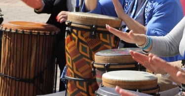 Siesta Key Drum Circle drummers