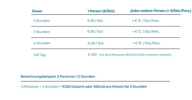 privat kinder unterricht Seefeld Preise