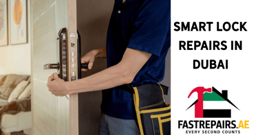 fastrepairs.ae technicians fixing a smart home lock