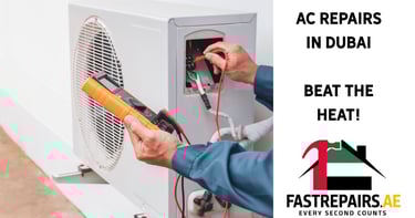 a man in a blue shirt is holding a tool in his hand and a heat