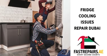 a man and woman working on a refrigerator