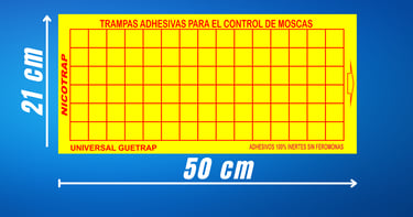 laminas adhesivas para captura de mosca de 21x50 cm amarillo