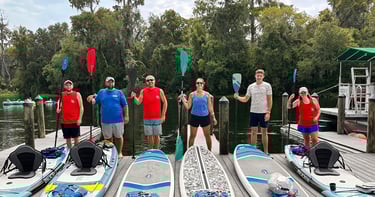 kayaking with sassy tour guides ready to launch