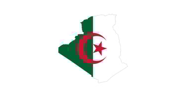Algeria Flag Map.