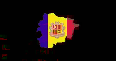 Andorra Flag Map.