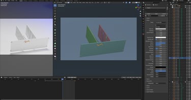 a computer screenshot from Blender 3D while editing the animation