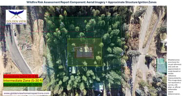 Structure ignition zones at a property in Evergreen, CO