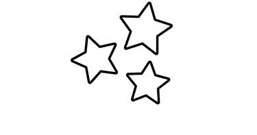 Elément décoratif - étoiles monolignes noires Joanie Frigau