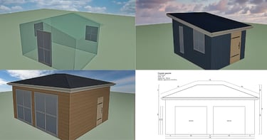 modèle 3d abri de jardin et serre de jardin