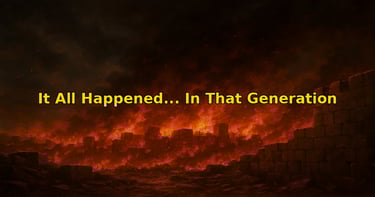 Burning city of Jerusalem symbolizing the fulfillment of Jesus’ prophecy and judgment on the generation He warned.