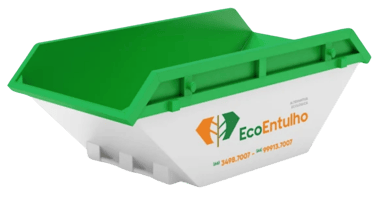 Caçamba de locação da Eco-Entulho, representação dos tamanhos: caçambas pequenas, médias e grandes, 