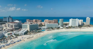 Cancun coast in Mexico