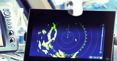 Marine radar display.