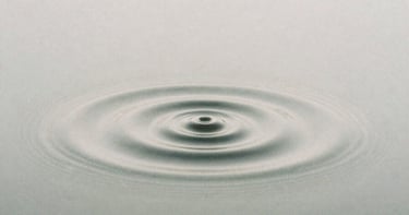 Macro shot of geometric water cymatics, symmetrical, diffused overcast morning light, muted alabaster and slate tones, 35mm film