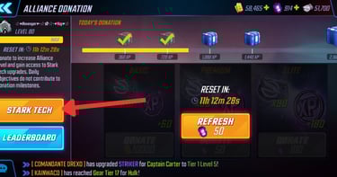 marvel strike force donation for team