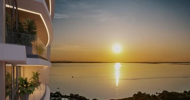 Vista do pôr do sol do Guaíba