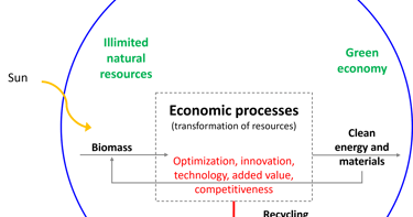 Diagram of the modern bioeconomy, in which innovation is central and frugality is forgotten