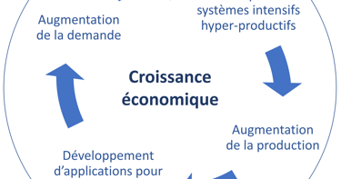 Illustration du cercle vicieux induit par la croissance économique