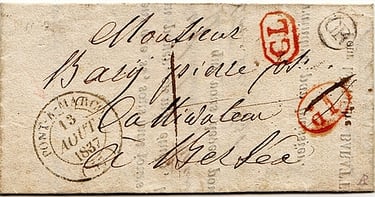 The rural decime had to be applied to letters circulating between two rural districts 