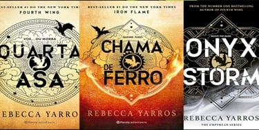imagens das capas dos livro da saga quarta asa