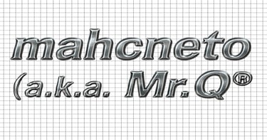 a man in a suit and tie with the words mahcneto aka Mr. Q