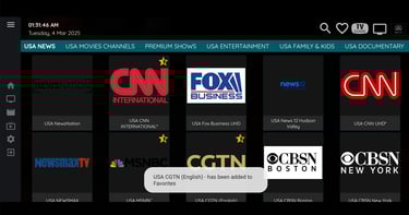Create a favorite list on catchontv