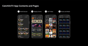 catchontv mobile app contents and pages