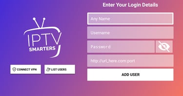 smarters 3.1.5.1 mod apk login page