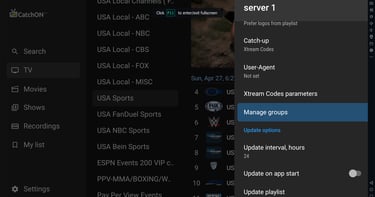 catchontv manage groups