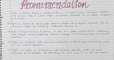 Recommendation Page in economics project
