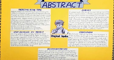Abstract page of Economics project on digital india
