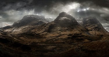Glencoe 3 sister mountains on photography workshop