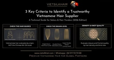 infographic show 3 Key Criteria to Identify a Trustworthy Vietnamese Hair Supplier