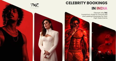 Celebrity bookings in India poster featuring Kareena Kapoor and various artists for premium corporate events.