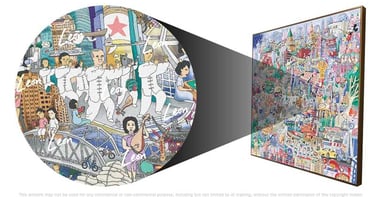 glistening maroon trousers waving to lush papayas