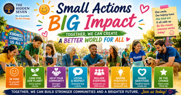 Diverse community volunteers gardening together for Small Actions Big Impact social responsibility campaign.