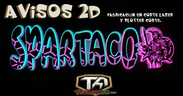 "Aviso 2D relieve personalizado fabricado en impresión 3D y corte láser"