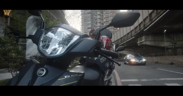 Scooter and car in Taipei