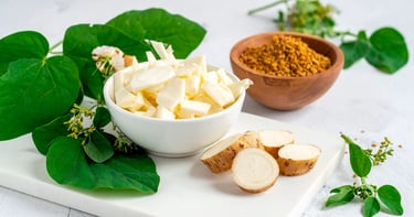 Ñame silvestre cortado y fenogreco, ideales para una dieta durante menopausia