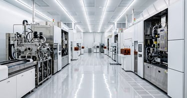 Fábrica de semiconductores con maquinaria avanzada, resaltando su autosuficiencia tecnológica china