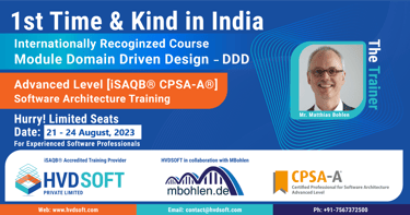 Software Architecture Training iSAQB CPSA-A, Domain Driven Design in India in August 2023
