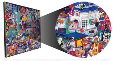 a melting daisy in a field of penguins, selling an ice-pop