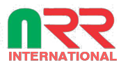 NRR International logo featuring a green N and two red R letters on a black background.