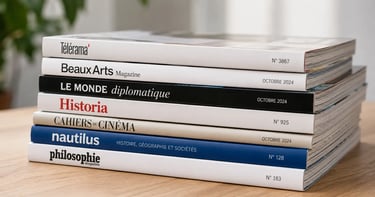 Collection de magazines culturels et spécialisés reconnus par Wikipédia