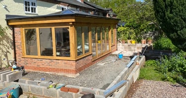 conservatory and wall built by Lakes building and plastering services