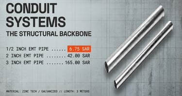 مواسير كهرباء EMT و PVC بالخرج (EMT and PVC electrical conduits in Al Kharj)