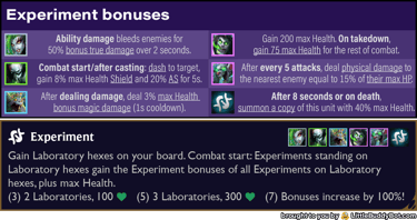 Teamfight Tactics TFT Set 13 Into the Arcane Experiment trait bonuses Zyra Urgot Nunu Mundo Twitch
