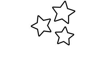 Elément décoratif - étoiles monolignes noires Joanie Frigau