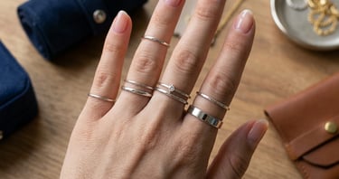 Sterling silver knuckle rings with sleek minimalist modern jewelry aesthetic